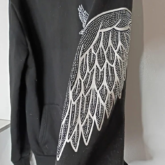 Reason Black Hoodie with Eagle and Wing Design - Picture 9 of 12